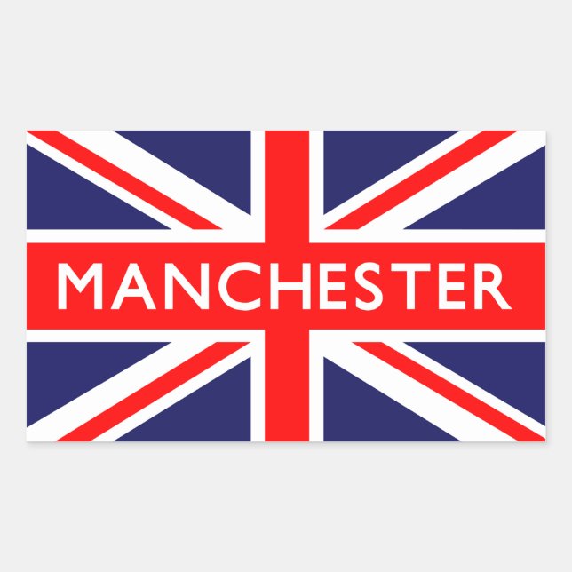 Manchester: Britische Flagge Rechteckiger Aufkleber (Vorderseite)