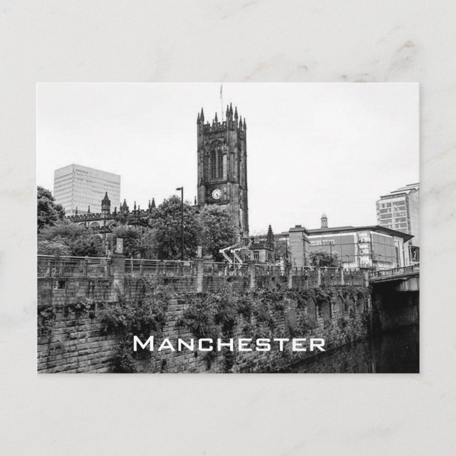 Manchester City Centre und Kathedrale Postkarte (Vorderseite)