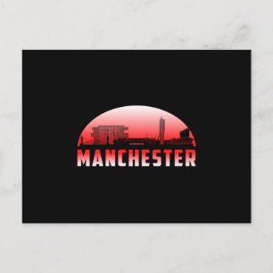 Manchester City Cityscape Skyline Funny Gift Idee Postkarte