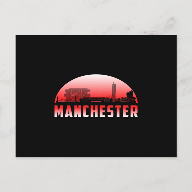 Manchester City Cityscape Skyline Funny Gift Idee Postkarte (Vorderseite)