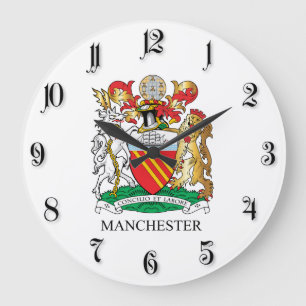 Manchester coat of arms große wanduhr