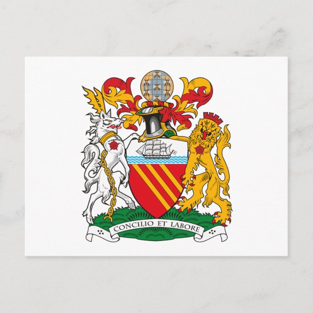 Manchester Coat of Arms Postcard Postkarte (Vorderseite)