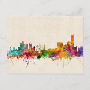 Manchester England Skyline Cityscape Postkarte