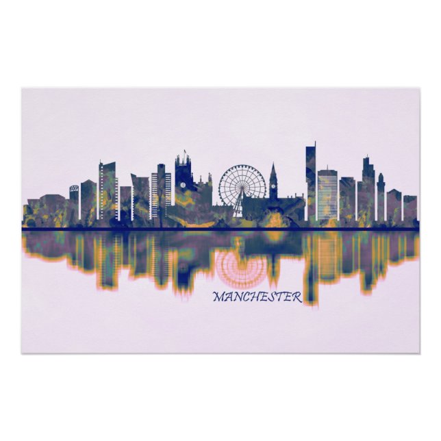 Manchester England Skyline Poster (Vorderseite)