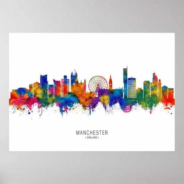 Manchester England Skyline Poster (Vorne)