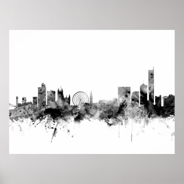 Manchester England Skyline Poster (Vorne)