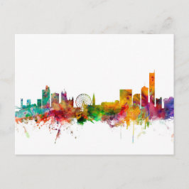 Manchester England Skyline Postkarte