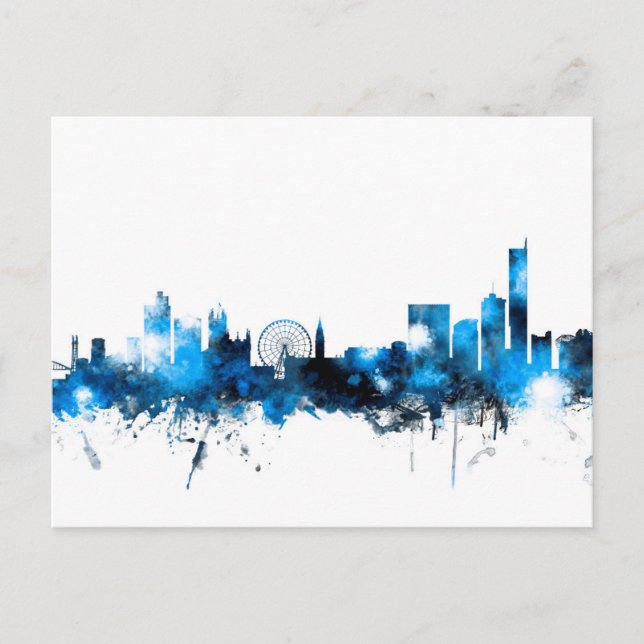 Manchester England Skyline Postkarte (Vorderseite)