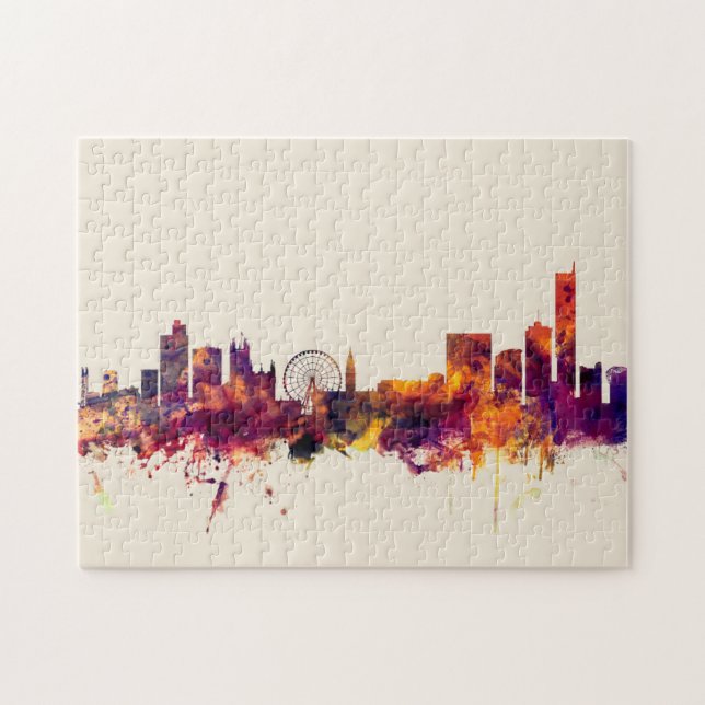 Manchester England Skyline Puzzle (Horizontal)
