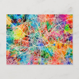 Manchester England Street City Map Postkarte