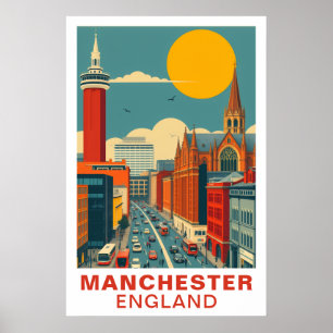 Manchester England Vintage Reise Kunst Poster
