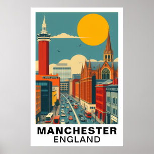 Manchester England Vintage Reise Kunst Poster