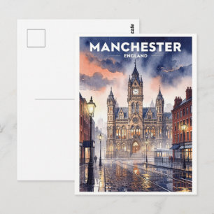 Manchester England Vintage Reise Postkarte