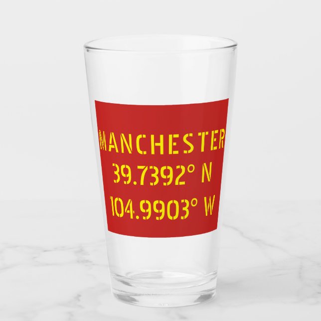 Manchester FC Colors Latitude Longitude Glas (Vorderseite)