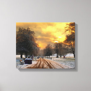 Manchester Heaton Park - Winter Sunset Leinwand Pr