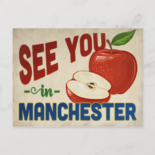Manchester New Hampshire Apple - Vintage Travel Postkarte