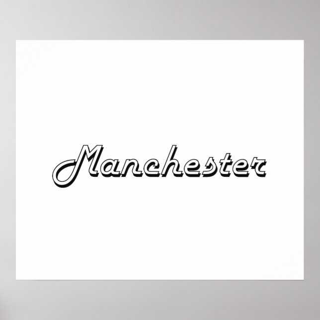 Manchester New Hampshire Classic Retro Design Poster (Vorne)