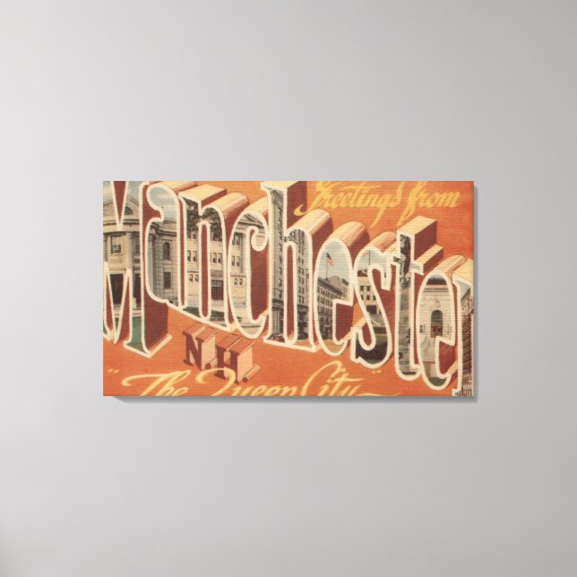 Manchester, New Hampshire - Großer Brief Leinwanddruck (Vorderseite)