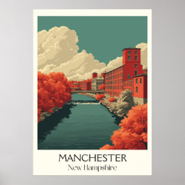 Manchester New Hampshire Mill City Poster