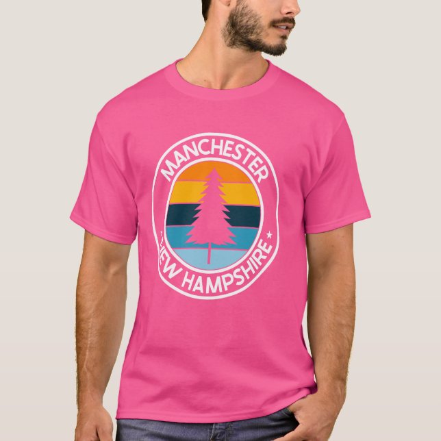 Manchester New Hampshire NH USA City Pride Retro S T-Shirt (Vorderseite)