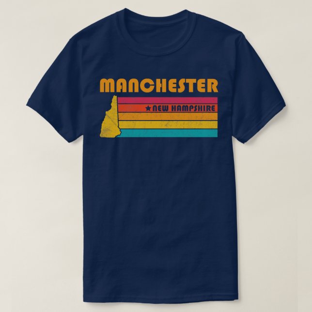 Manchester New Hampshire Vintag Distressed Souven T-Shirt (Design vorne)