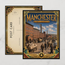 Manchester New Hampshire Vintage Art Deco Golden
