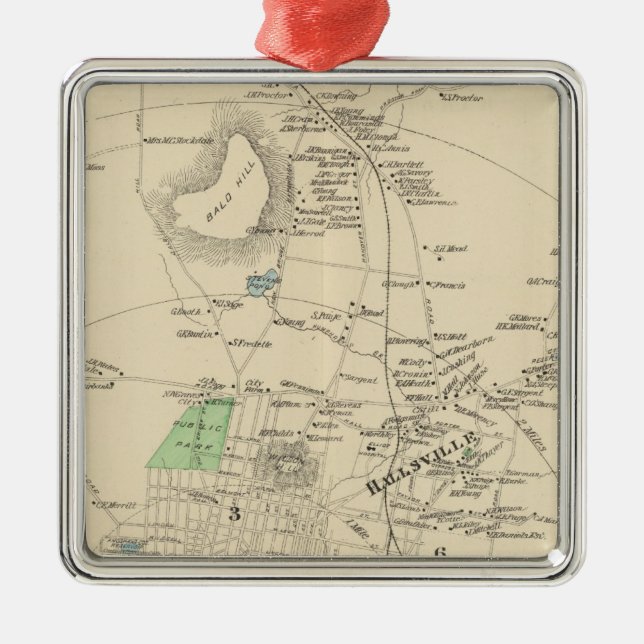 Manchester, NH-Stadt, Stadt Silbernes Ornament (Vorne)