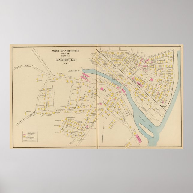Manchester, NH, W Manchester, Ward 8 Poster (Vorne)