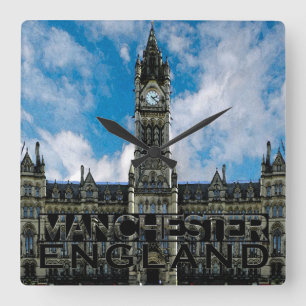 Manchester Quadratische Wanduhr