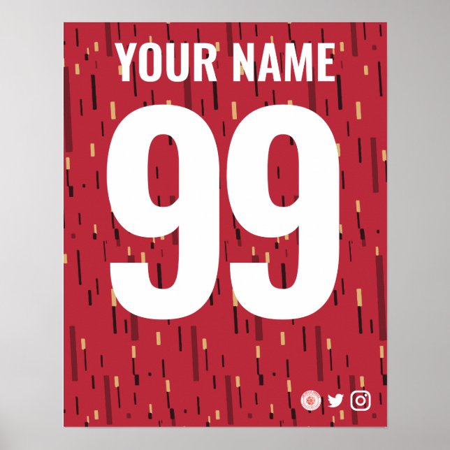 Manchester Reds Colors Personalisiert Poster (Vorne)