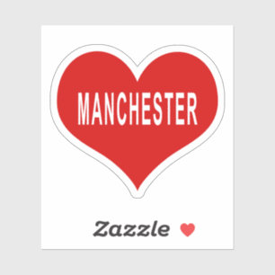 MANCHESTER Rote Liebe Herz Vinyl Sticker