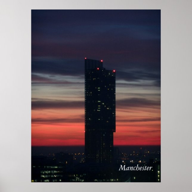 Manchester Sunset Poster (Vorne)