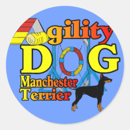 Manchester_Terrier_Agility Runder Aufkleber