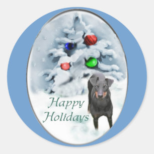 Manchester Terrier Christmas Geschenke Runder Aufkleber