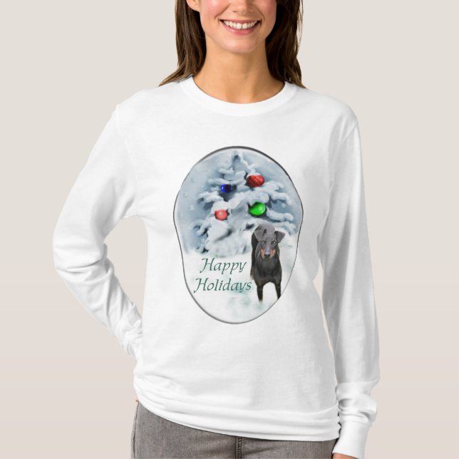 Manchester Terrier Christmas Geschenke T-Shirt (Vorderseite)