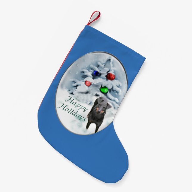 Manchester Terrier Christmas Kleiner Weihnachtsstrumpf (Vorderansicht (hängend))