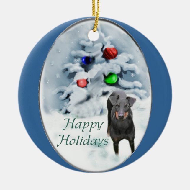 Manchester Terrier Christmas Ohrts Ornament (Vorne)