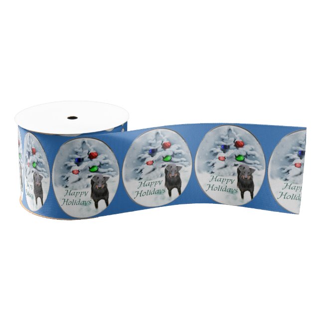 Manchester Terrier Christmas Ripsband (Spule)