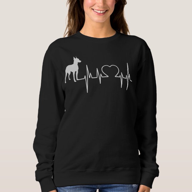 Manchester Terrier Dog Heartbeat Sweatshirt (Vorderseite)