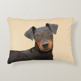 Manchester Terrier Gemälde Originale Tierkunst Dekokissen