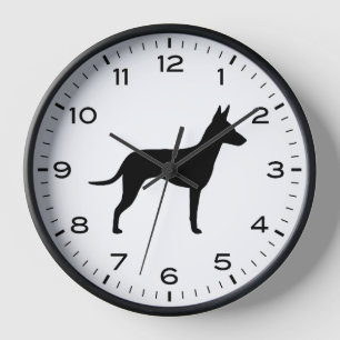 Manchester Terrier Hunderasse Silhouette Uhr