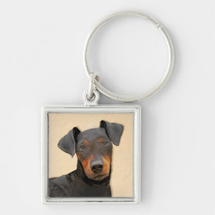 Manchester Terrier Malerei Originale Tierkunst Schlüsselanhänger