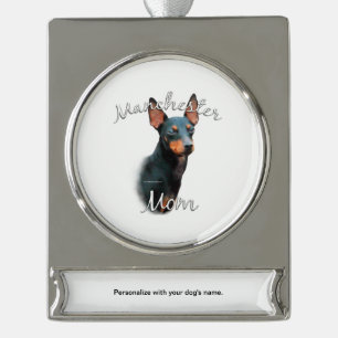 Manchester Terrier Mama 2 Banner-Ornament Silber