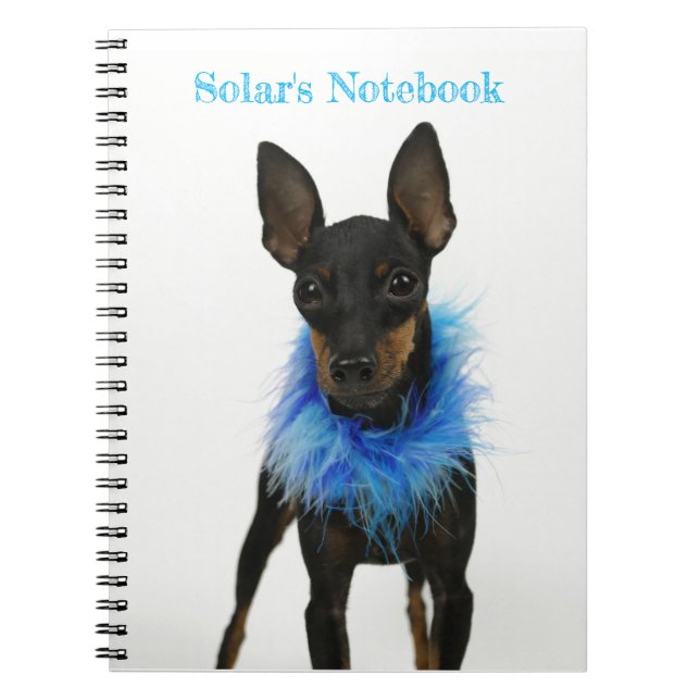 Manchester Terrier Notebook Blue Notizblock (Vorderseite)