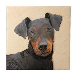 Manchester Terrier Painting Original Animal Art Fliese