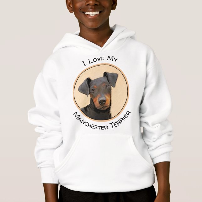 Manchester Terrier Painting Original Animal Art Hoodie (Vorderseite)