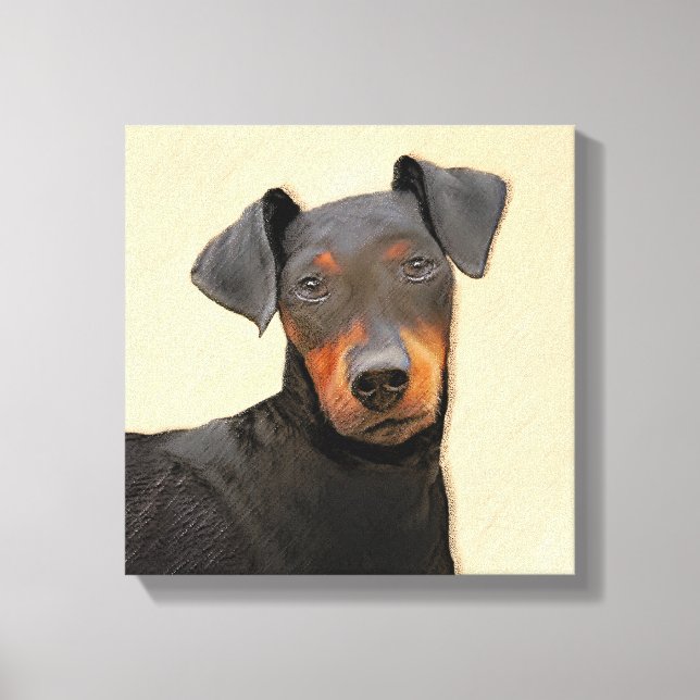 Manchester Terrier Painting Original Animal Art Leinwanddruck (Vorderseite)