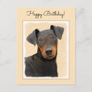 Manchester Terrier Painting Original Animal Art Postkarte