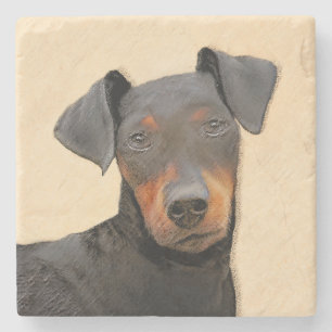 Manchester Terrier Painting Original Animal Art Steinuntersetzer