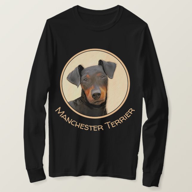 Manchester Terrier Painting Original Animal Art T-Shirt (Design vorne)